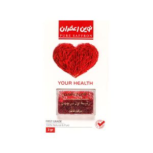 زعفران اصل ایرانی در بسته‌بندی شکیل طرح قلب