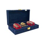 پک کادویی زعفران با جعبه مخمل و ابزار آسیاب دستی